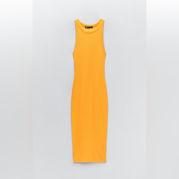 Zara Dresses & Skirts - Zara Vibrant Yellow Midi Dress